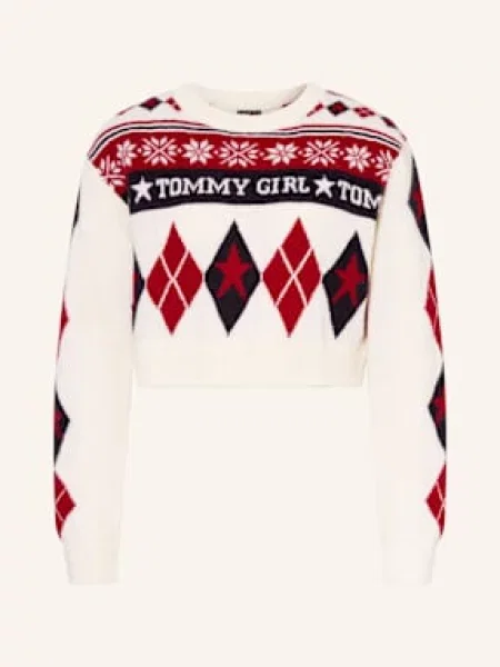 Tommy Jeans Sweter weiss czarny