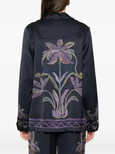 Cămașă Forte_forte cu model floral albastru