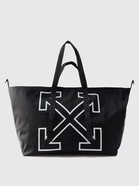 Сумка-тоут з принтом емблеми Off-white чорна