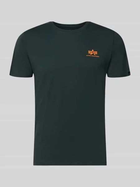 Alpha Industries t-shirt Basic T Small Logo turkusowy gładki