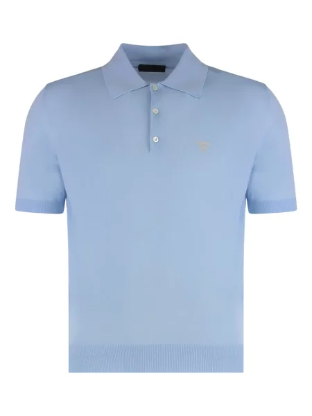 Polo Prada cu broderie albastru