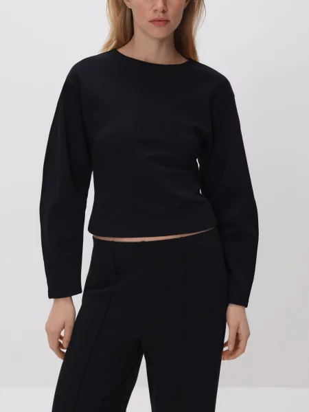 Reserved Гладкий світшот чорний