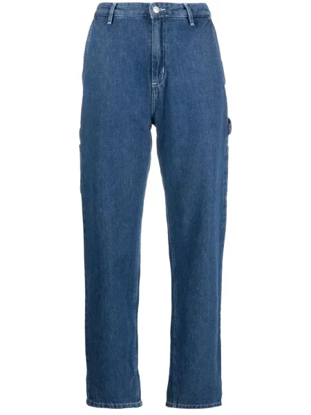 Blugi drepți Carhartt Wip albastru