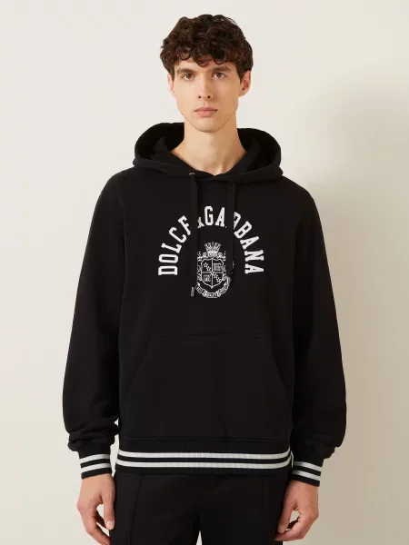 Dolce & Gabbana Mikina S Kapucí černá bílá