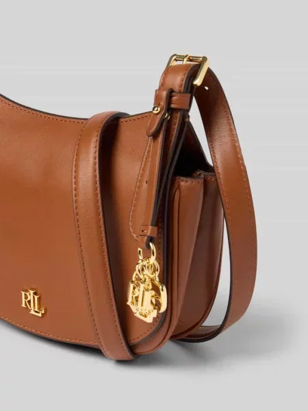 Torebka crossbody Lauren Ralph Lauren skórzana brązowa