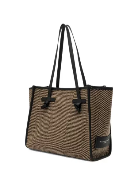 Geantă Gianni Chiarini cu model herringbone negru