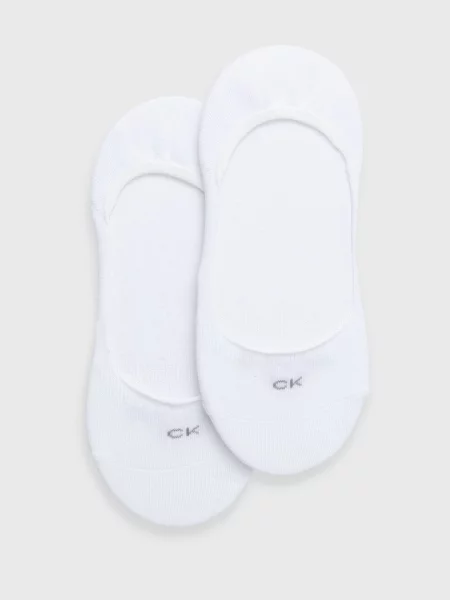 Чорапи Calvin Klein 2 чифта бяло