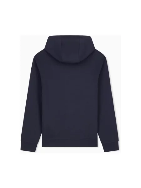 Bluza z kapturem Armani Exchange z kapturem niebieska