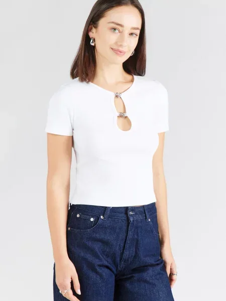 HUGO Tricou Diheart alb