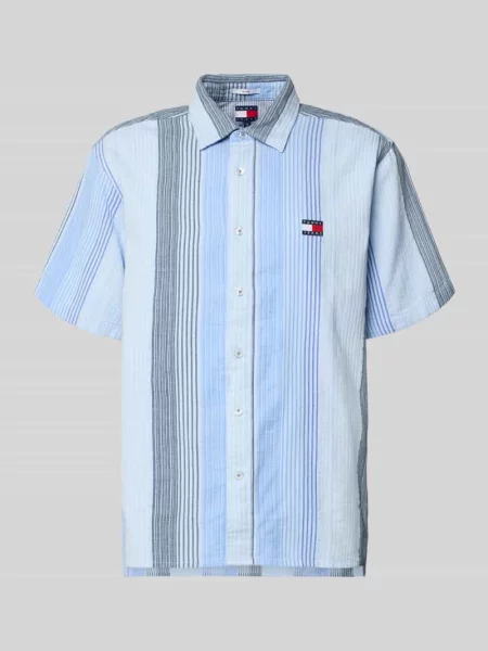 Koszula casual o kroju relaxed fit z czystej bawełny Tommy Jeans niebieska