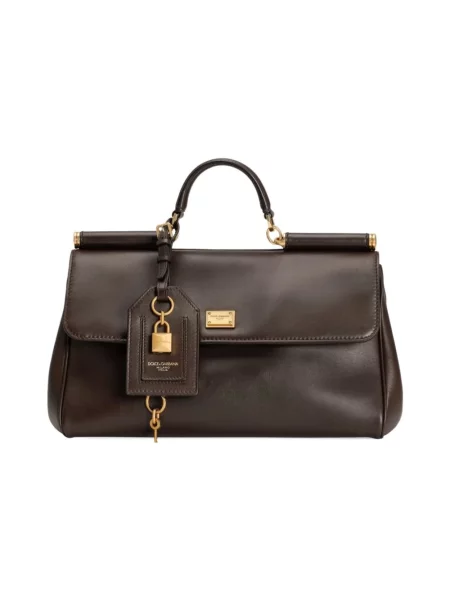 Torebka Dolce And Gabbana skórzana brązowa