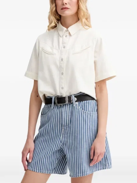 Curea Levi's® cu broderie cu cataramă cu dungi albastru