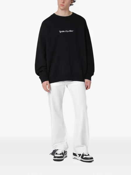 Raštuotas džemperis Off-white apvaliu kaklu balta