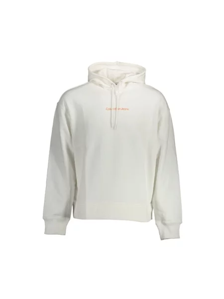 Bluza z kapturem Calvin Klein z kapturem biała