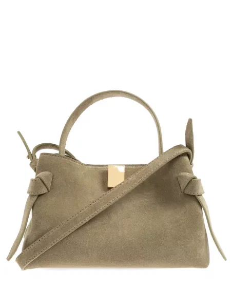 Geantă shopper Yuzefi din piele de căprioară verde