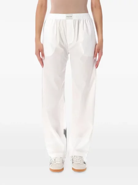 Pantaloni Sporty & Rich cu autograf alb