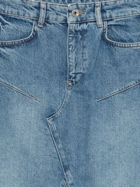 Fustă din denim Patrizia Pepe albastru