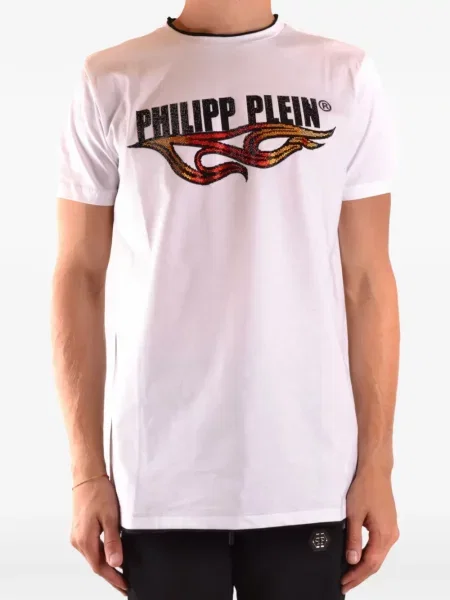 Tricou Philipp Plein cu imagine alb