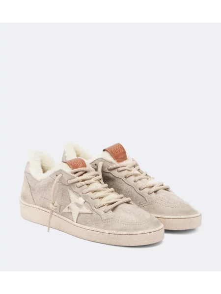 Sneakerși Golden Goose Ball Star din piele de căprioară gri