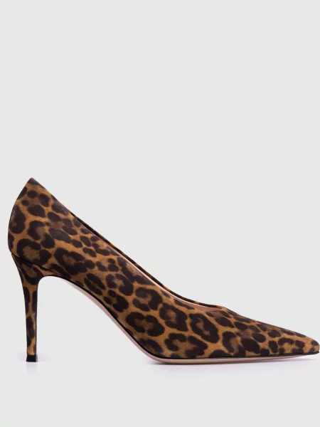 Замшевые туфли Gianvito Rossi с принтом коричневые