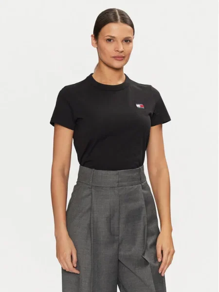 Тениска Tommy Jeans черно