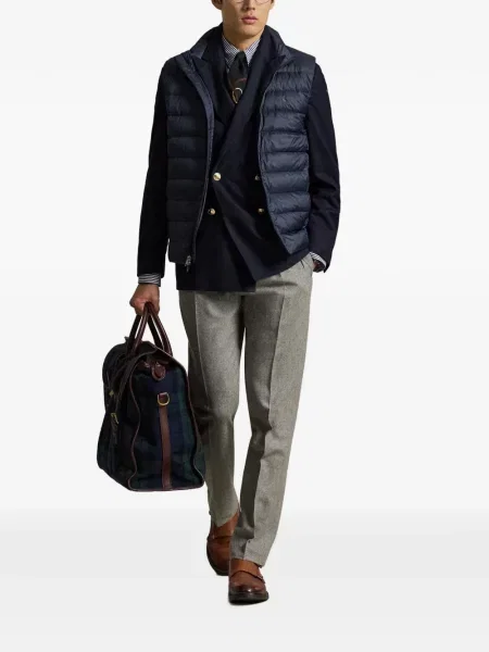 Mănuși Polo Ralph Lauren din piele de căprioară cu șireturi cu vârf închis albastru