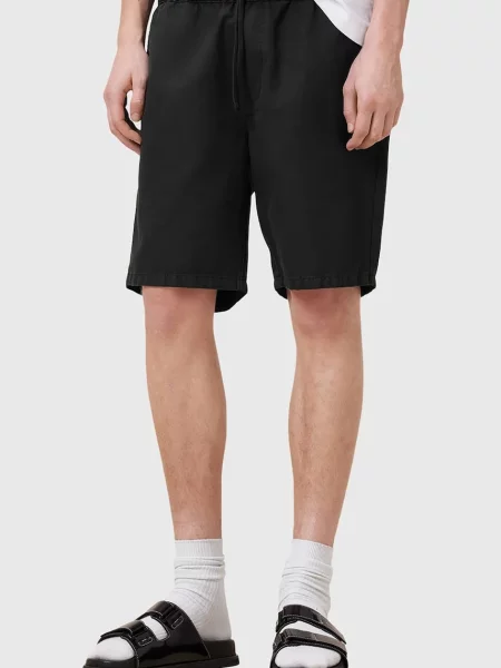 Шорти з домішкою льону AllSaints HANBURY чорний