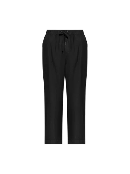 AllSaints spodnie lniane SHARP czarne