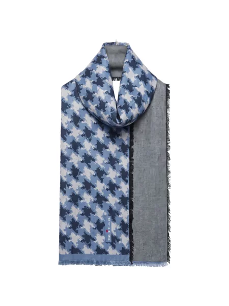 Κασκόλ Kiton houndstooth μπλε
