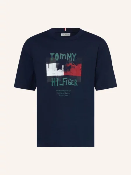 Tommy Hilfiger Tričko tmavě modrá / červená bílá