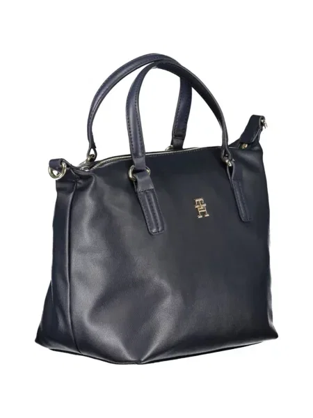 Shopper kabelka Tommy Hilfiger s autogramem modrá