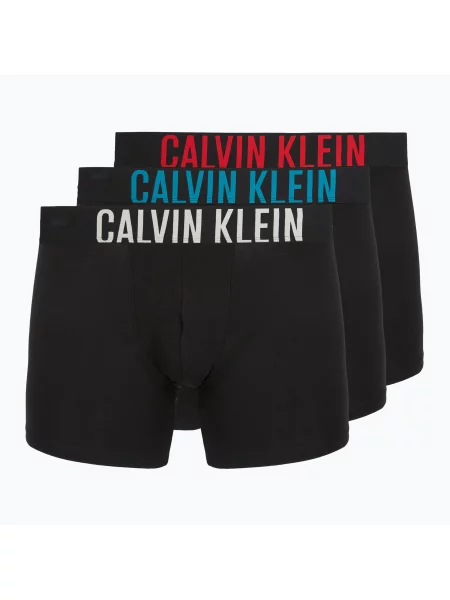 Bokserki Calvin Klein Boxer Brief 3 pary black w/oatmeal logo/black w/age czarne