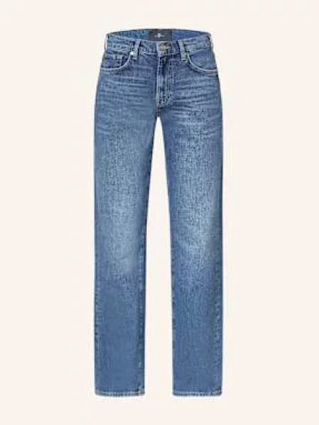 7 For All Mankind Jeansy Kobieta Jeansy o prostym krojuy niebieski