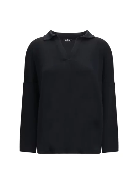 Koszulka polo Adidas By Stella Mccartney wełniana czarna