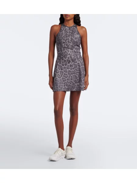 Rochie Adidas By Stella Mccartney cu imagine cu model leopard gri
