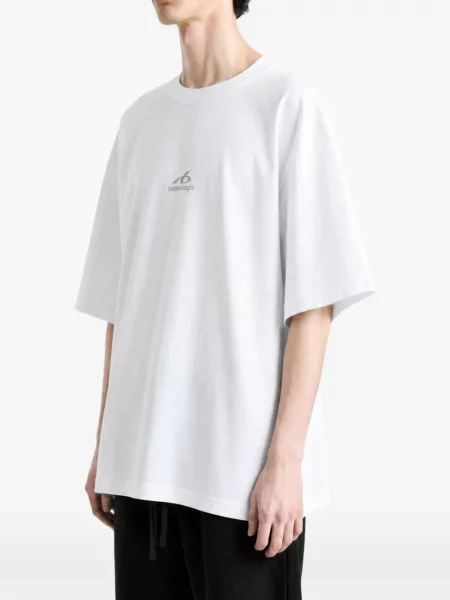 Tricou Balenciaga cu imagine alb