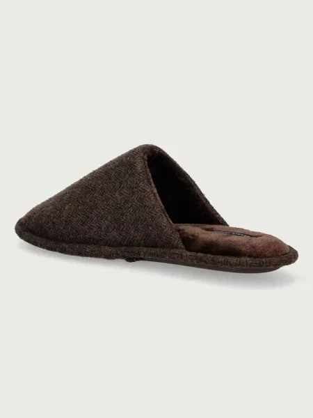 Tommy Hilfiger kapcie HERRINGBONE HOUSE SHOE brązowe