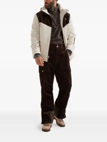 Pantaloni cargo Brunello Cucinelli de catifea cord maro