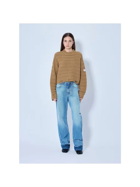 Szerokie jeansy Mm6 Maison Margiela niebieskie