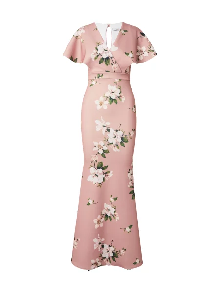 WAL G. Rochie SASHA verde / verde închis / roz alb