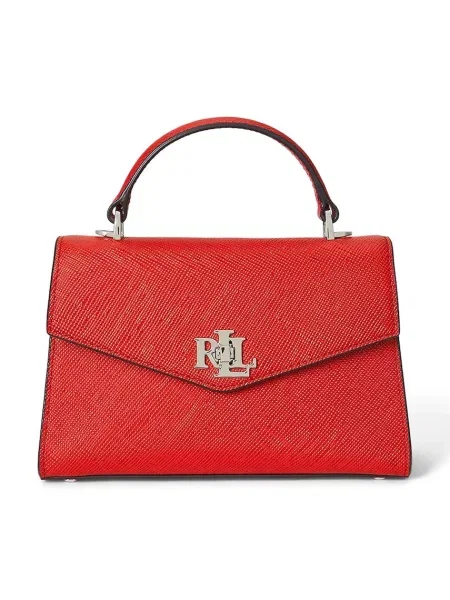 Lauren Ralph Lauren torebka skórzana pomarańczowy czerwona