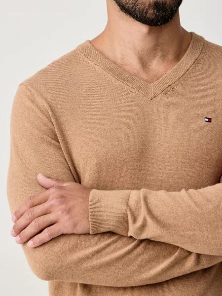 Tommy Hilfiger пуловер мъжки с добавен кашмир бежово