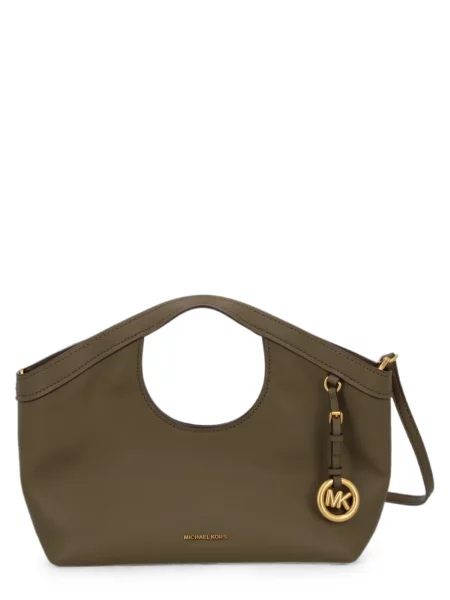 Kožna shopper torbica Michael Michael Kors s volanima zelena