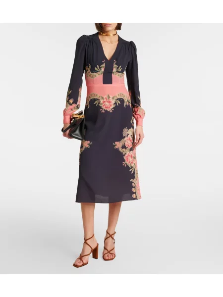Rochie midi Etro cu model floral până la genunchi de costum