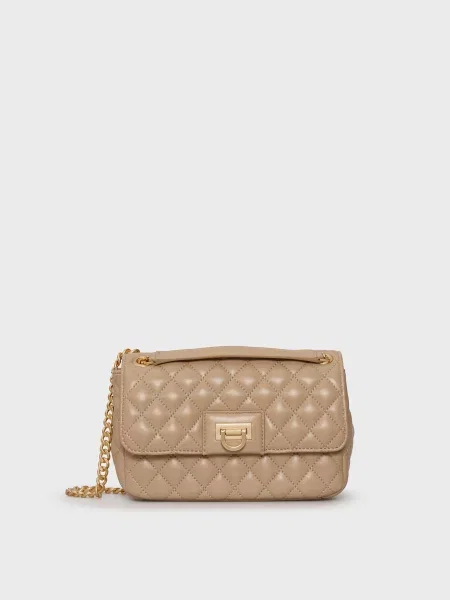 Шкіряна сумка Dkny бежева