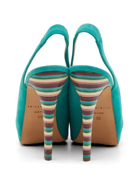 Pantofi cu toc Brian Atwood din piele de căprioară cu platformă albastru