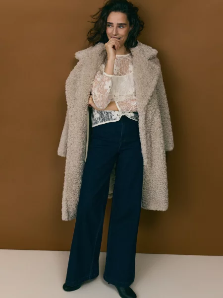 Reserved Мереживна блузка кремовий 