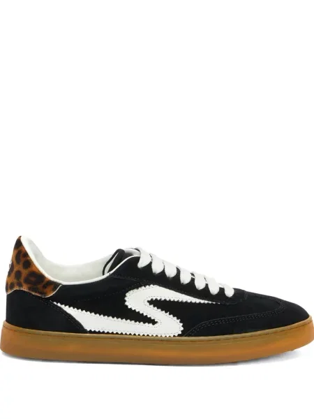 Sneakerși Stuart Weitzman cu șireturi din dantelă negru