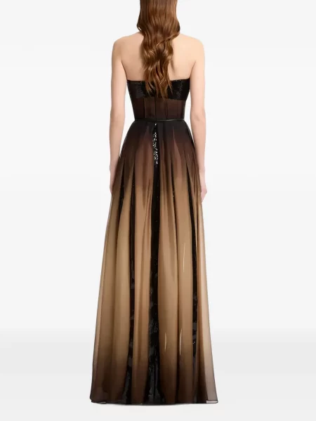 Rochie maxi Elie Saab cu paiete cu gradient maro