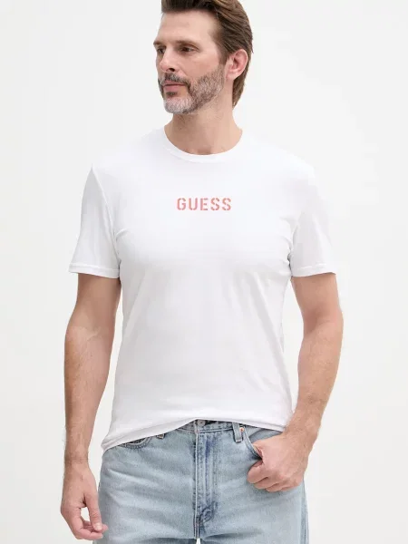 Guess tričko pánske s elastanom EVAN biela
